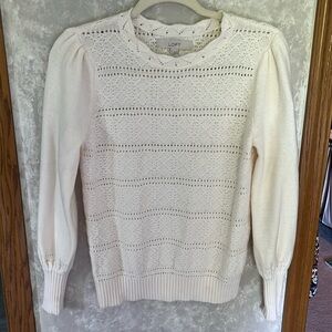 LOFT size small mock neck beautifully knit detailed sweater.